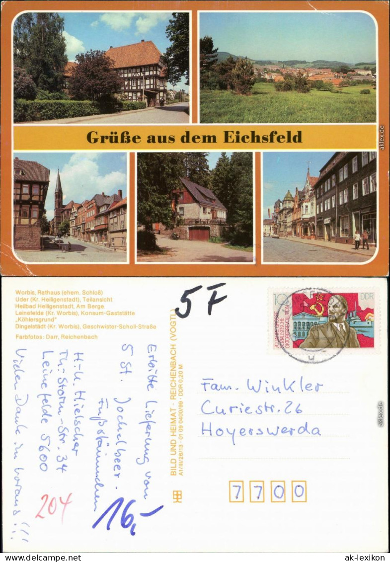 Worbis-Leinefelde-Worbis Worbis - Rathaus, Uder -  -Scholl-Straße 1987