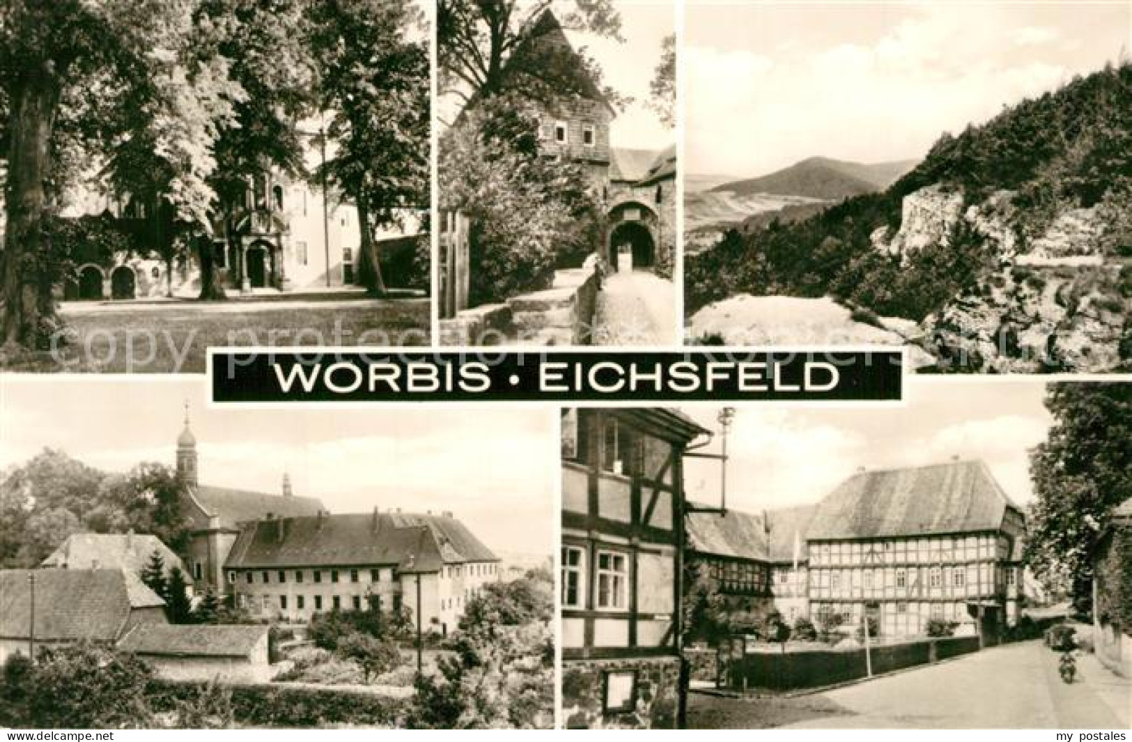 Worbis Teilansichten Schloss Fachwerkhaeuser