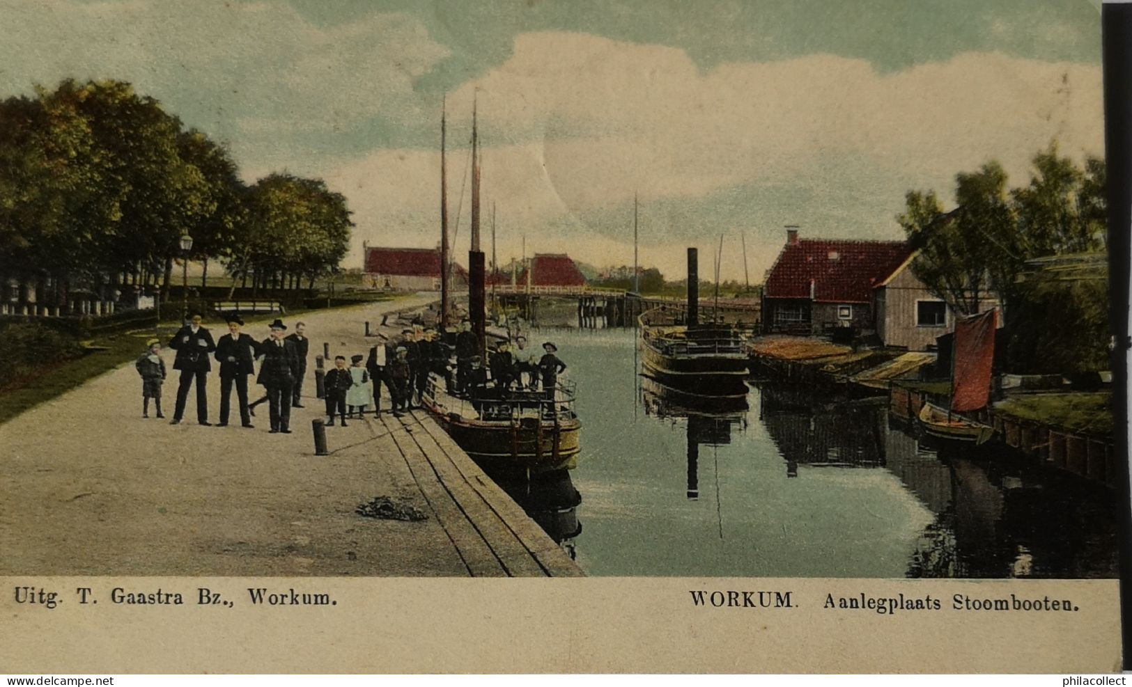 Workum (Frl.) Aanlegplaats Stoombooten 1906 Topkaart