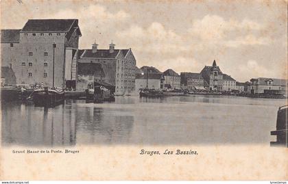 A747 Belgium Bruges Les Bassins vintage postcard