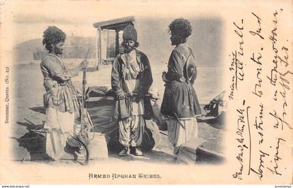 B157 Afghanistan 1904 Armed Afghan Tribes Native Men Musical Instrument postcard
