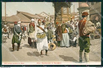 Bosnia Erzegovina Sarajevo Mercato cartolina QZ9290