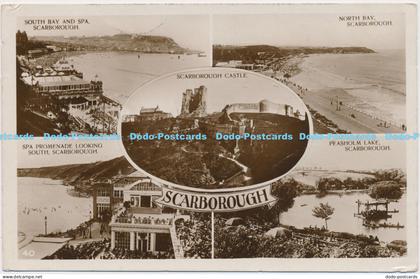C018497 Scarborough. Scarborough Castle. South Bay and Spa. North Bay. RP. Multi