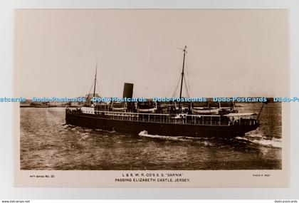 C029546 Jersey P and S W R Co S S Sarnia Passing Elizabeth Castle