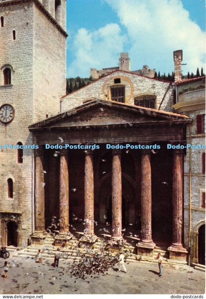 D043099 Assisi. Commune Square. Minerva Temple. Brunner. Ulisse Rossi