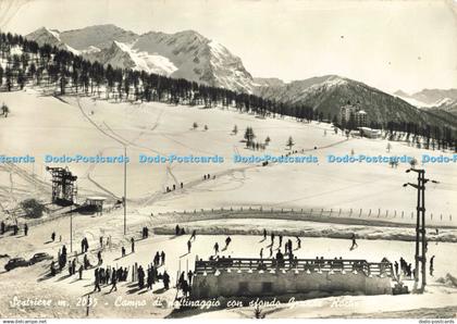 D137554 Skating ground Grande Roche on background Foto Mazzucco Sestriere Campo