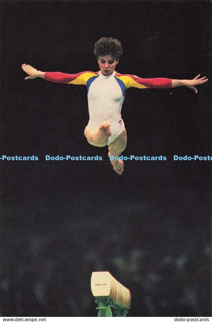 D139560 Gymnast Daniela Silivas of Rumania leaping for glory Brunskill Bob Thoma