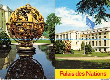 D143494 Palais des Nations Geneve Two views of Palais des Nations Nations Unies