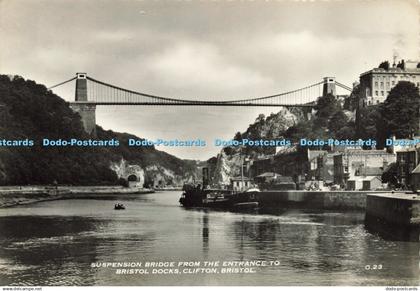 D181401 Bristol. Suspension Bridge From the Entrance to Bristol Docks. RP