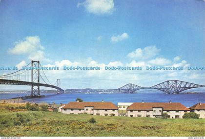 D208314 West Lothian The Forth Bridges from South Queensferry J Arthur Dixon