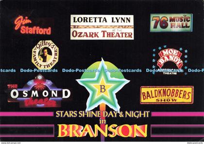 D211964 Stars Shine Day and Nigh in Branson MRTC Ozark Postcard Call O Way Joe L