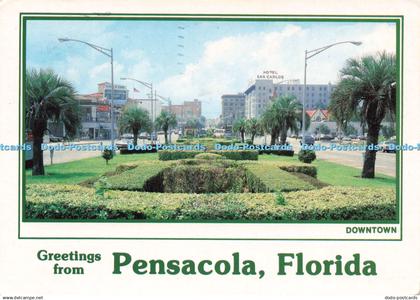 D219508 Greetings From Pensacola Florida Downtown Plastichrome Florida Postcard