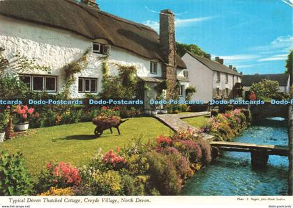 D223254 North Devon Typical Devon Thatched Cottage Croyde Village John Hinde E N