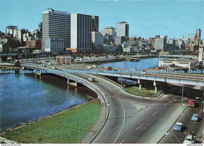 D229913 Victoria Melbourne Kings Bridge Freeway and Melbourne Skyline Overlookin