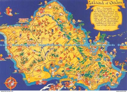 D231375 Island of Oahu Map Hawaiian Services 1994