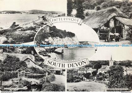 D240282 Picturesque South Devon Beach and Cliffs Beer S Devon Multi View 1962