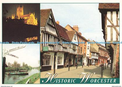 D250961 Historic Worcester Worcester Cathedral River Severn E T W Dennis and Son