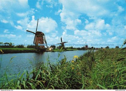 D268642 Dutch Windmill Kinderdijk Gebr Spanjersberg
