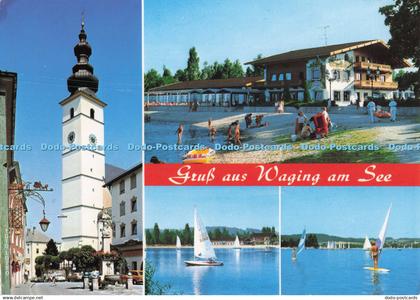 D276563 Gruss aus Waging am See Wasserkurort Waging am See Warmster See Bayerns