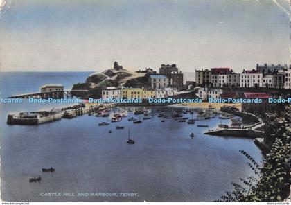 D289759 Tenby. Castle Hill and Harbour. PM. Llanelly. Carmarthenshire