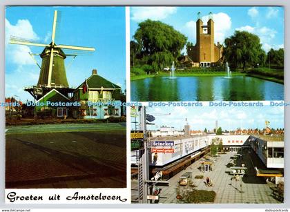 D315275 Groeten uit Amstelveen. Kruiskerk. De Dikkert. Winkelcentrum. De Kiosk.