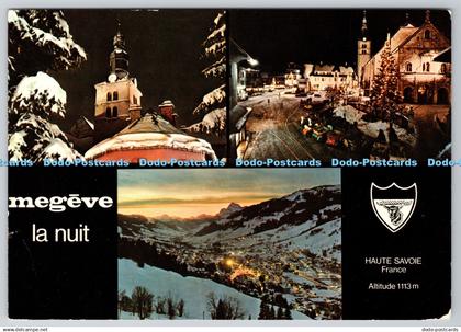 D323460 Megeve. La Nuit. Haute Savoie. FC. France Couleur. PM Megeve. 1979. Mult