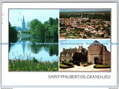 D328838 Saint Philbert de Grand Lieu. Eglise Abbatiale IXe. Vue generale aerienn