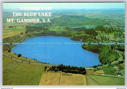 D330615 S. A. Mt. Gambier. Greetings From The Blue Lake. The Rose Stereograph. R
