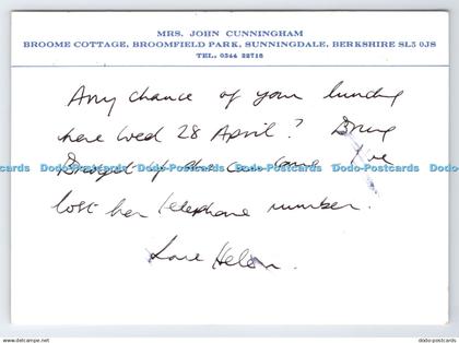 D336269 Mrs. John Cunningham. Broome Cottage. Broomfield Park