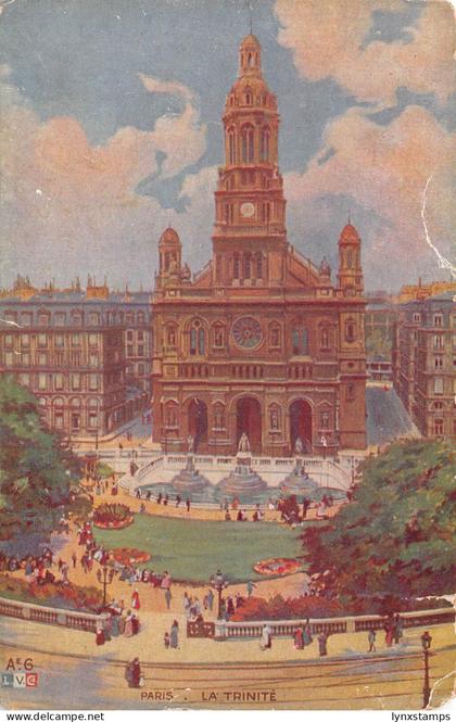 France Paris La Trinite vintage postcard