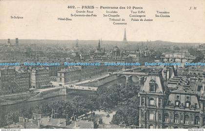 R016352 Paris Panorama des 10 Ponts 1914
