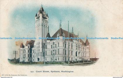 R018597 Court House Spokane Washington Art Litho