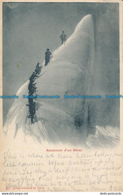 R036725 Ascension d Un Serac. Photoglob. 1902