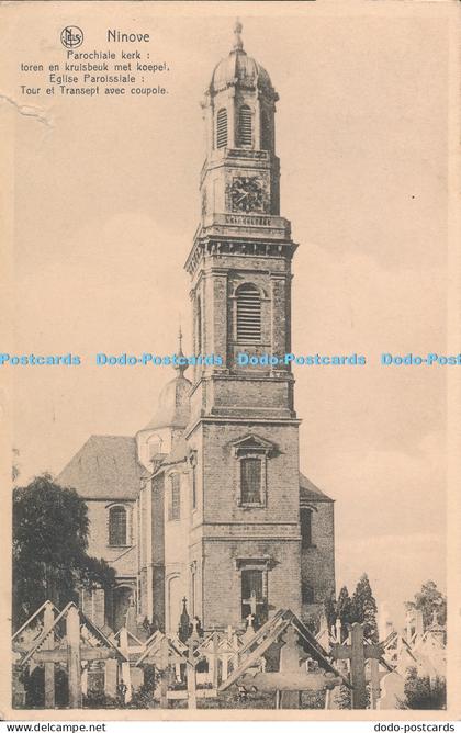 R038244 Ninove Eglise Paroissiale Tour et Transept avec Coupole Huis Avoux Nels