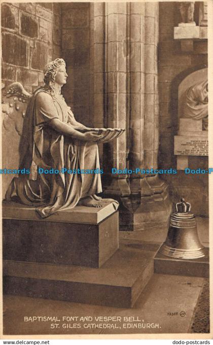 R039569 Baptismal Font and Vesper Bell. St. Giles Cathedral. Edinburgh. Valentin