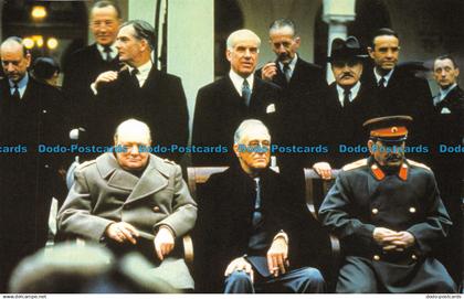 R066859 Old Postcard. Stalin Churchill Roosevelt