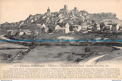 R089043 Vezelay Historique. Vezelay. Vue generale. A. Vincent