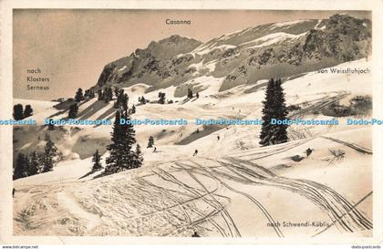 R198296 Nach Schwendi Kublis Parsennabfahrt 182 Otto Furter Davos Platz 1956