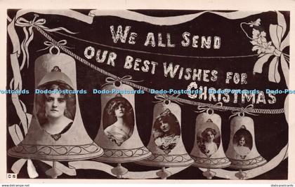 R250408 We All Send Our Best Wishes for Christmas Postcard