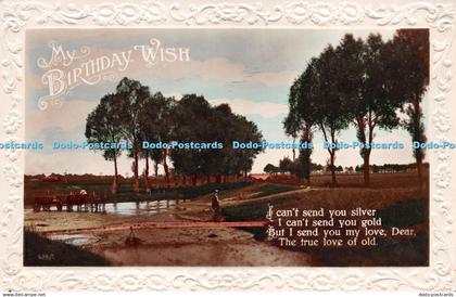 R270915 My Birthday Wish I cant send you silver I cant send you gold RP Greeting