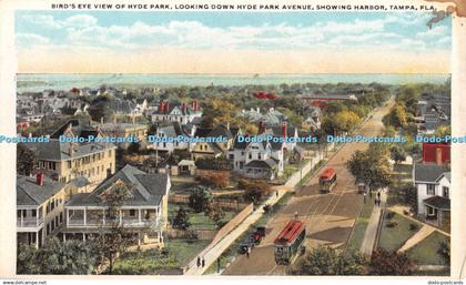 R327148 Fla Tampa Bird Eye View of Hyde Park Looking Down Hyde Park Avenue Showi