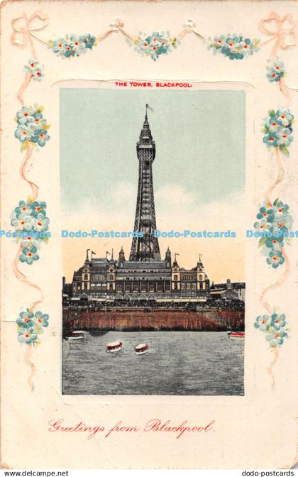 R362403 The Tower Blackpool Greetings from Blackpool Celoidchrom Series G D and