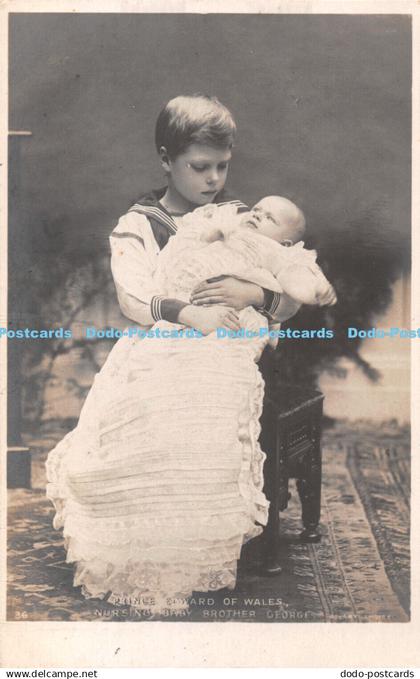 R379130 Prince Edward of Wales Nursing Baby Brother George Rotary Photo