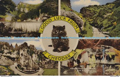 R409345 Good Luck From Cheddar The Waterfall Cheddar Gorge Valentine Art Colour