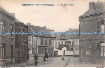R423703 Lillers Rue de Relingue Ecole des Filles Poriche fils Desaix 1917