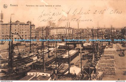 R449257 Nels Anvers Panorama des quais flamand et wallon Bruxelles Serie Anvers