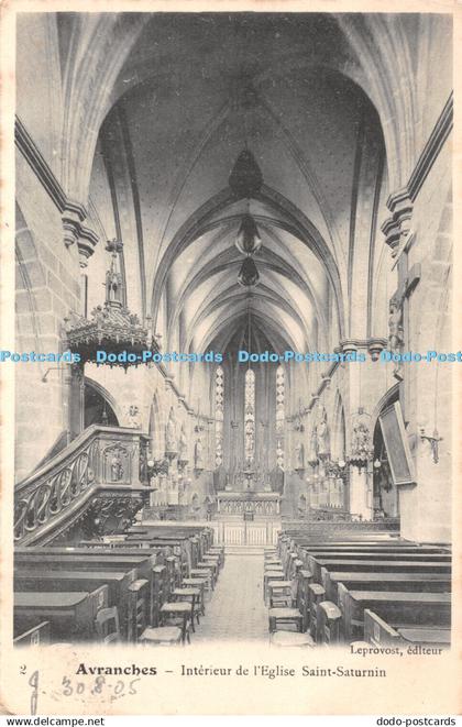 R453091 2 Avranches Interieur de lEglise Saint Saturnin Leprovost 1905