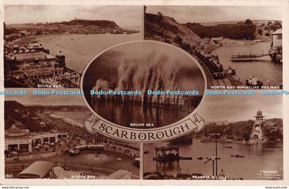 R466041 Scarborough Rough Sea South Bay North Bay RP Multi View 1935