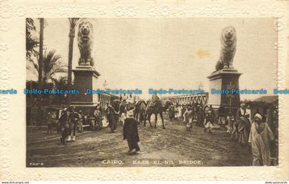 R651556 Cairo. Kasr el Nil Bridge. The Cairo Postcard Trust. Series. 708