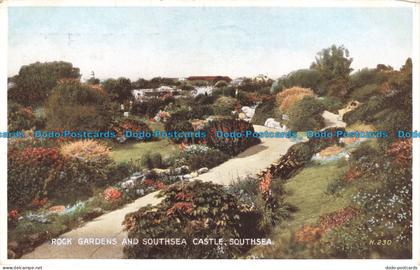 R673817 Southsea. Rock Gardens and Southsea Castle. Valentine. Carbo Colour. 193